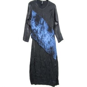 Coco & Juan Maxi Dress Women 0 Lagenlook Boho Art Abstract Asymmetric Stretchy
